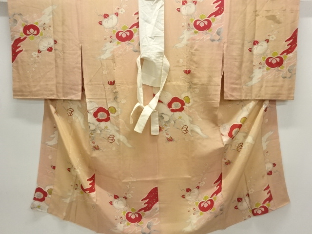 JAPANESE KIMONO / ANTIQUE HITOE JUBAN / SILK / KINSHA / BRANCH UME